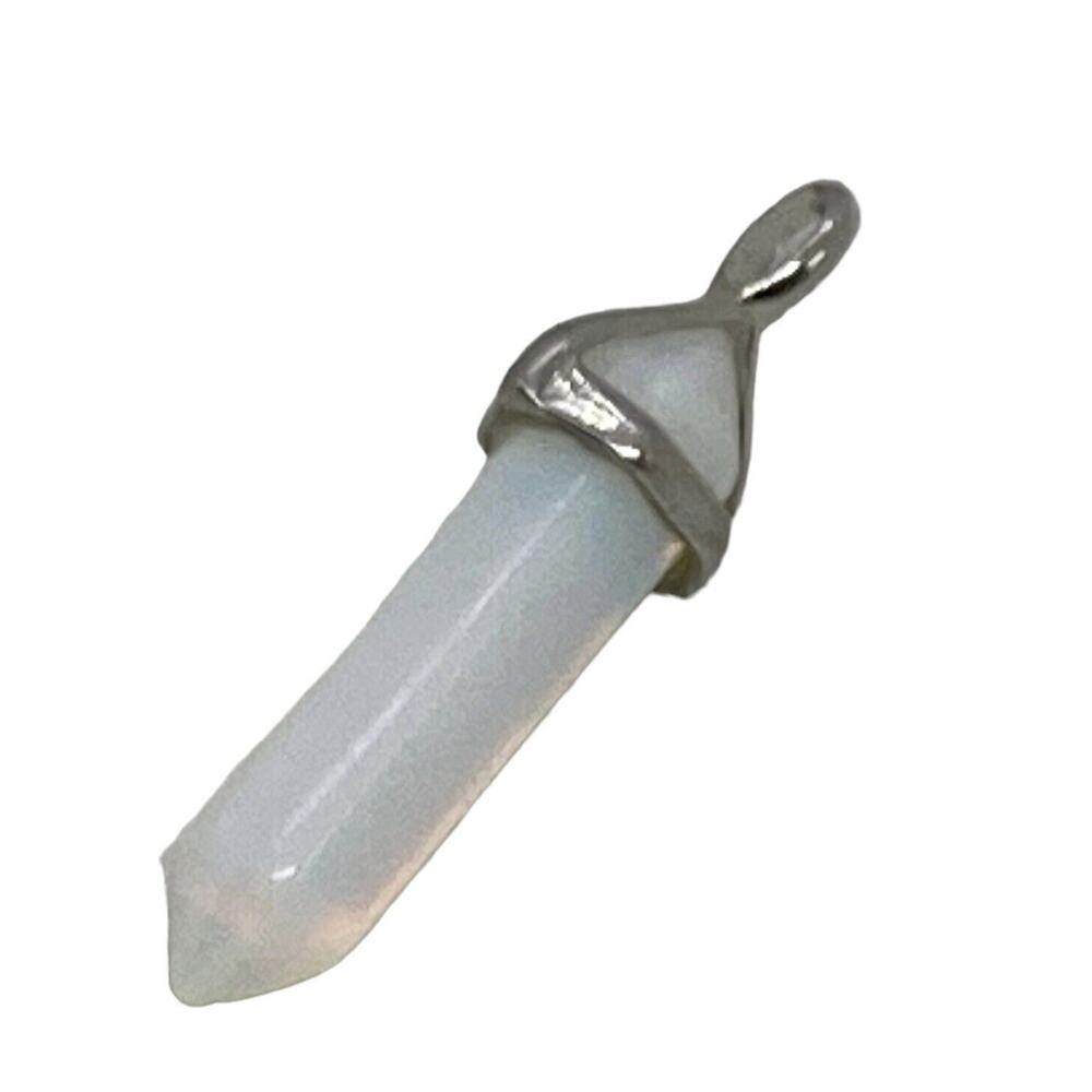 Crystal Quartz 1.75" Pendant Double Terminated Point Hexagonal White Jade Healer - Picture 2 of 13